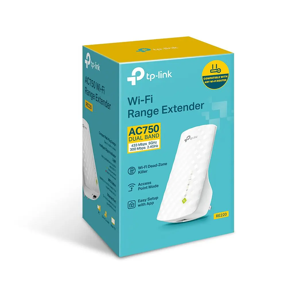 Підсилювач Wi-Fi сигналу, розширювач покриття TP-LINK RE-220 AC750, 1хFE LAN, MESH - фото 13