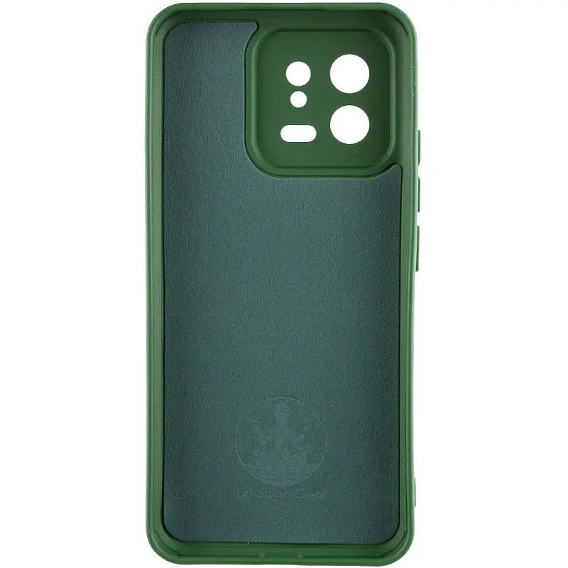 Чехол TPU GETMAN Liquid Silk Full Camera для Xiaomi 13 Pro Зеленый / Dark green - фото 3