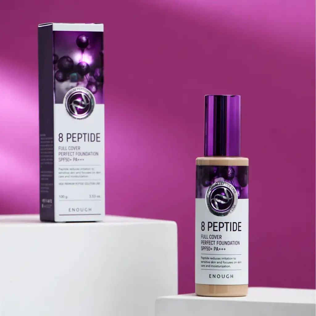 Тональный крем Enough 8 Peptide Full Cover Perfect Foundation SPF50+ PA+++ тон 23, 100 мл - фото 3