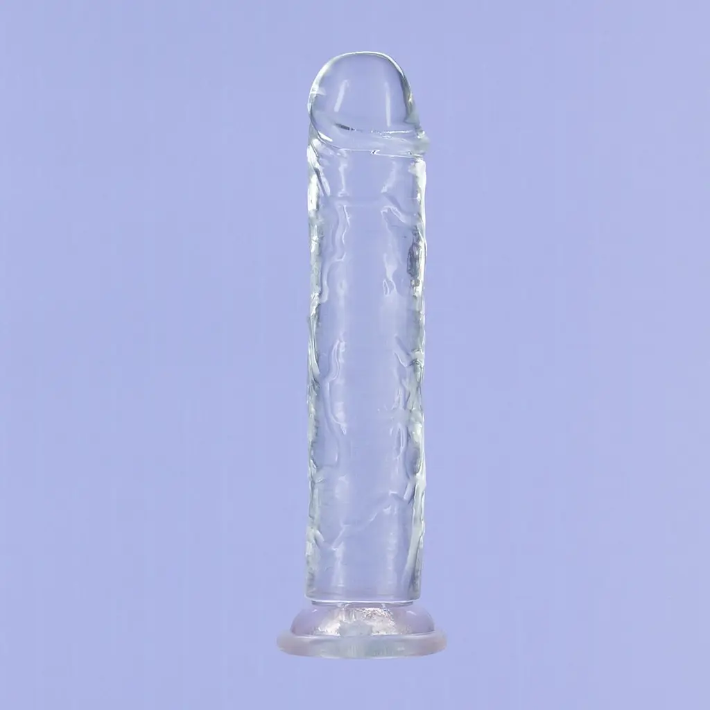 Прозорий фалоімітатор на присосці Addiction Crystal Vertical Dong 9″, 22.8 см + віброкуля в подарунок - фото 6