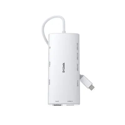 Концентратор D-Link USB-C 10-in-1 2xHDMI + 1xRJ45 1000Mbps + 2xUSB-C + USB 3.1 + USB 3.0 + SD + TF silver (DUP-A01) - фото 7