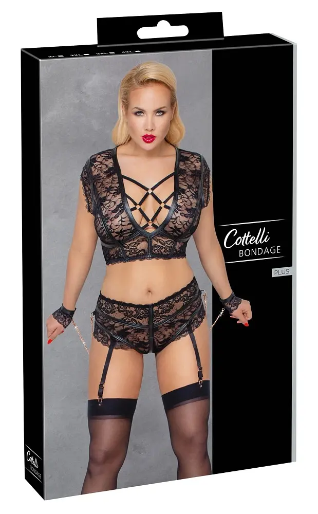 Комплект Cottelli Bondage Bra Set 3XL черный - фото 7