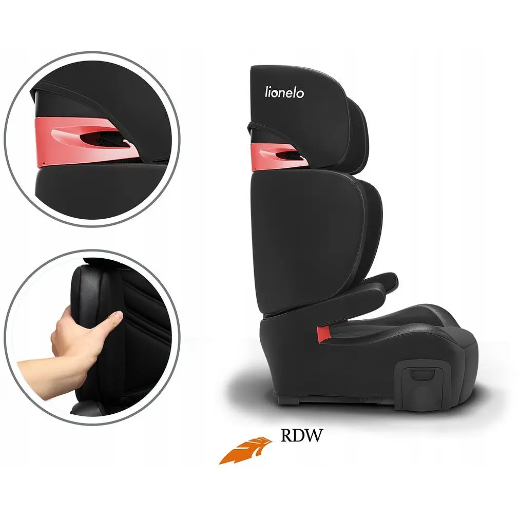 Автокресло Lionelo Hugo Isofix 15-36 кг Leather Black - фото 7