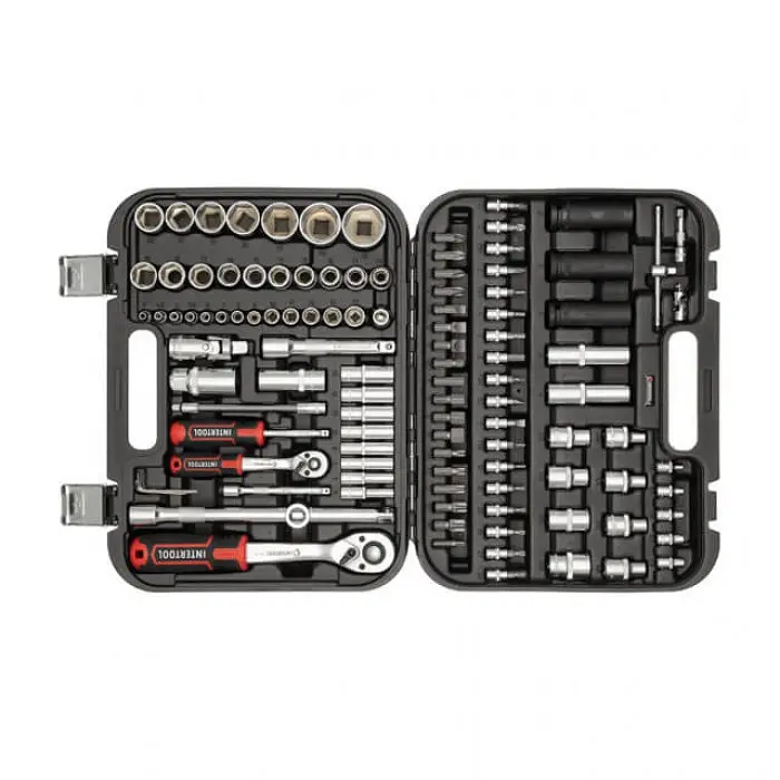 Набір інструментів 1/2" + 1/4", Cr-V, 111 од., головки: 4-32 мм, Storm Intertool ET-8111 - фото 2