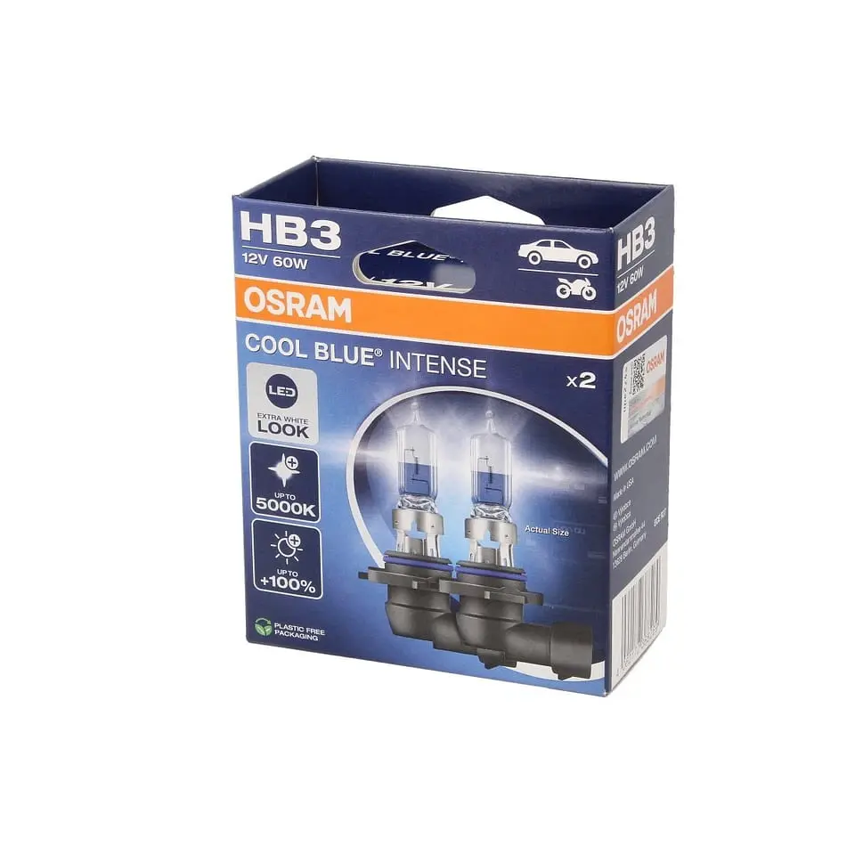 Комплект галогенових ламп OSRAM HB3 9005CBN-2HB Cool Blue Intense NG +100% 5000K 60W 12V P20d (2 шт) - фото 5