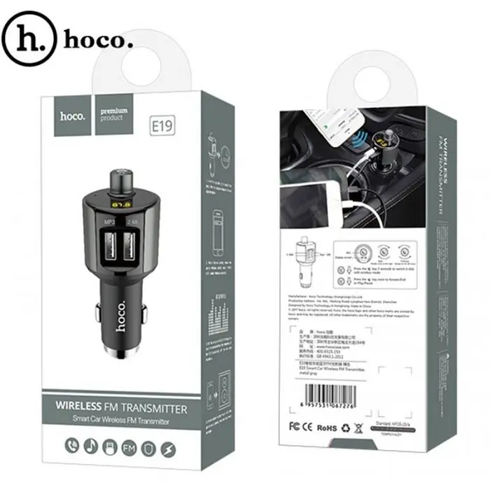 Автомобільний FM трансмітер модулятор Bluetooth MP3 HOCO E19 - фото 4