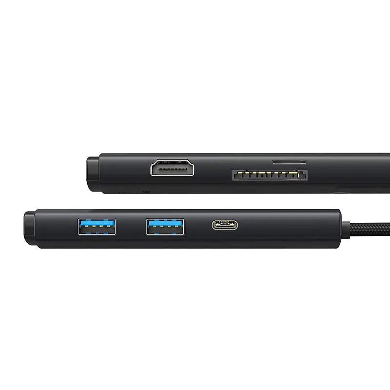 USB-хаб Baseus Lite Series 6-Port Type-C HUB Docking Station (Type-C to HDMI+USB3.0*2+PD+SD/TF) Black (WKQX050101) - фото 4