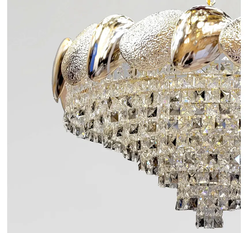 Велика кришталева люстра Artlight 8836/80GD, золото, 18 ламп E14, прозоре й димчасте скло, Ø82 см, від 20-30 м² - фото 5