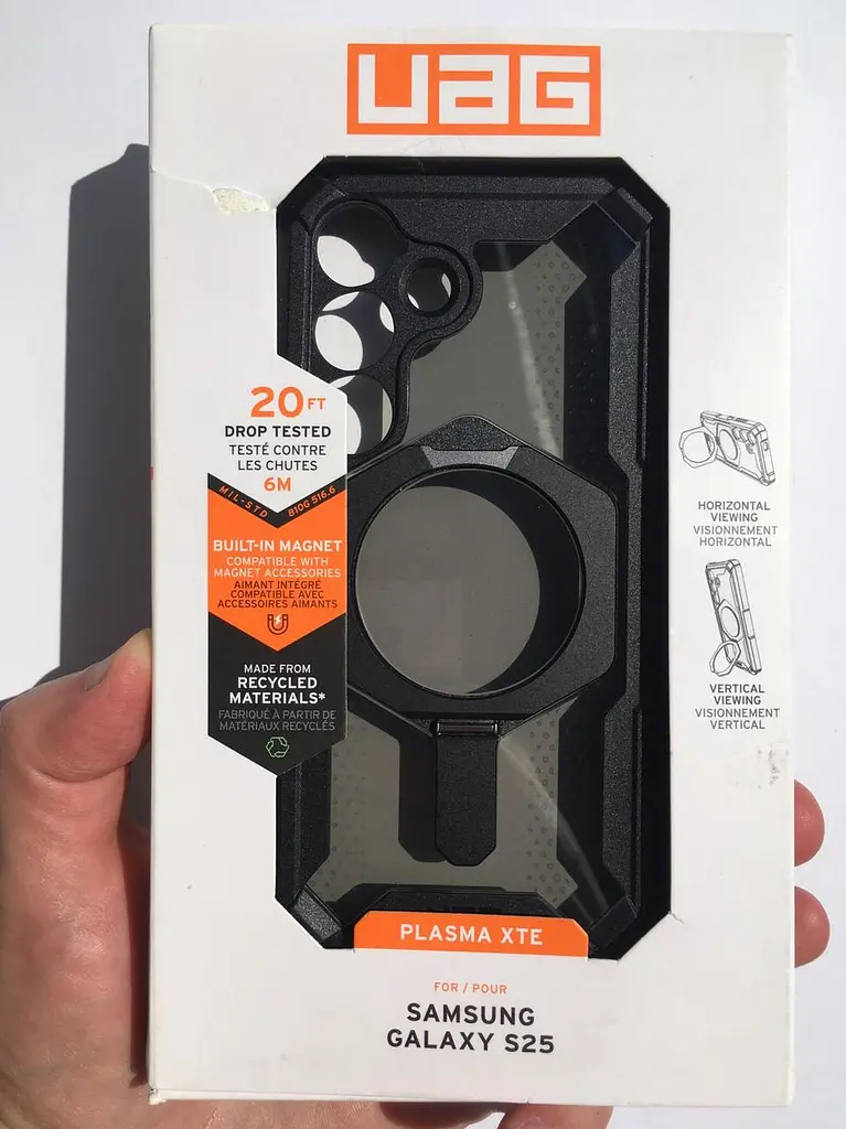 Оригінальний протиударний чохол для Samsung Galaxy S25 UAG Plasma XTE MagSafe Black 214469114097 (S931) з підставкою - фото 2