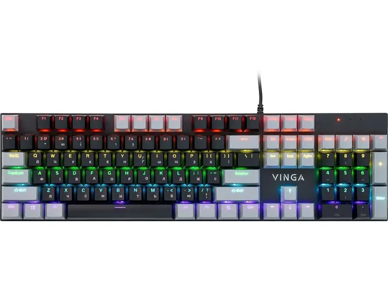 Клавіатура Vinga KBGM-090 Blue Switch USB Grey/Black (KBGM-090BL)