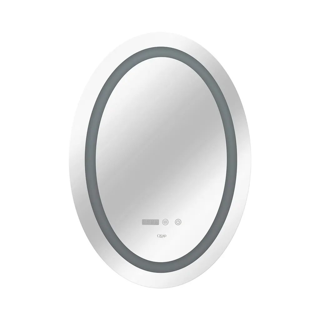 Дзеркало Qtap Mideya 500x700 з LED-підсвічуванням Touch, з антизапотіванням, з годинником, диммером яскравості QT2078NCR5070W - фото 3