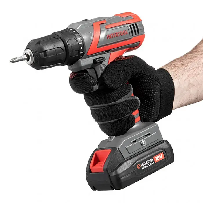 Дрель шуруповерт INTERTOOL DT 0315 аккумуляторная 18 В, крутящий момент 30 Нм - фото 8