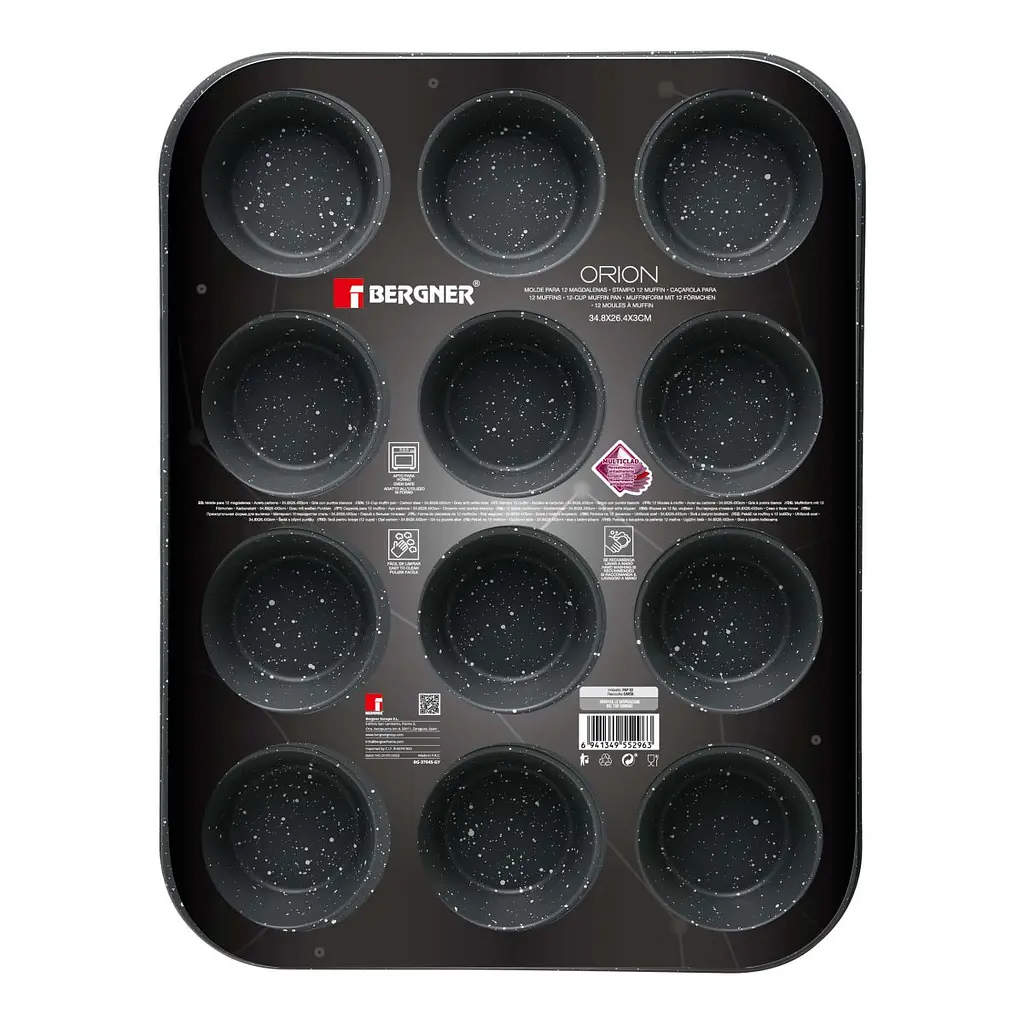 Форма для выпечки мафинов Bergner Orion на 12 мафинов (BG-37045-GY) - фото 5