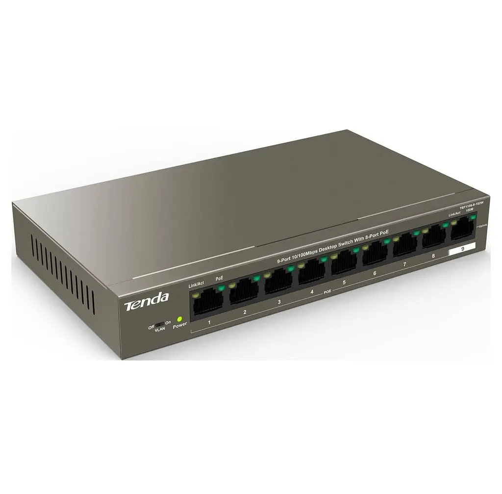Комутатор Tenda TEF1109P-8-102W (TEF1109P-8-102W) - фото 2