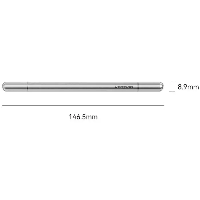 Стилус - ручка для ємнісних екранів 2-в-1 Stylus Pen Сірий Aluminum Alloy Type Vention - фото 2