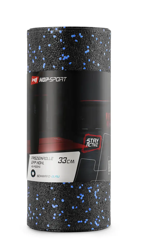 Роллер масажер (валик, ролик) гладкий Hop-Sport EPP 33см HS-P033YG чорно-синій - фото 2