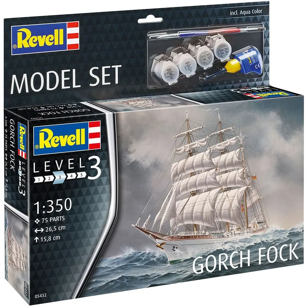 Збірна модель Revell Корабель Gorch Fock рівень 3, масштаб 1:350, 75 деталей (RVL-65432) - фото 2