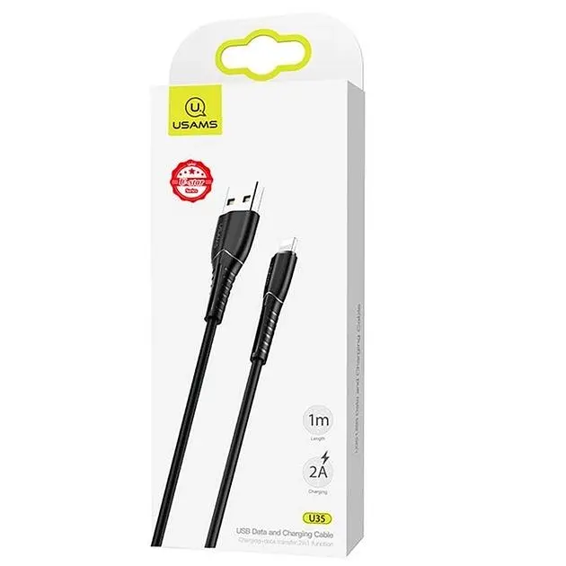 Кабель Usams US-SJ364 USB - Lightning (M/M), 1 м, Black (SJ364USB01) - фото 2