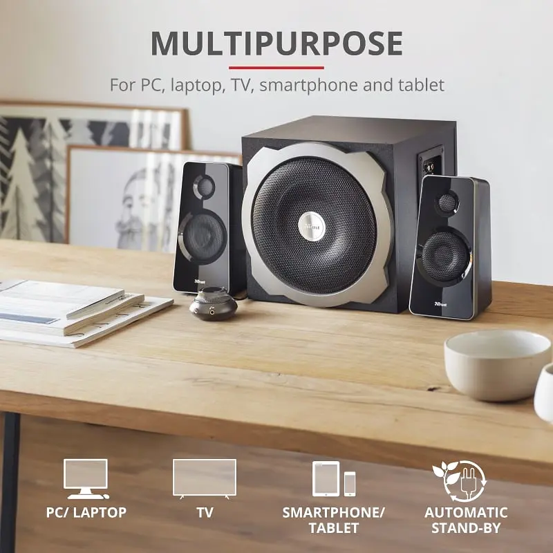 Комплект акустики 2.1 Trust Tytan Speaker Set Black - фото 4