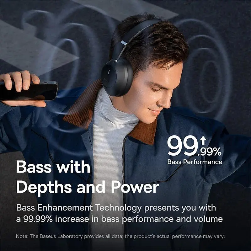 Навушники бездротові Baseus shaking bass 30 max чорні - фото 7