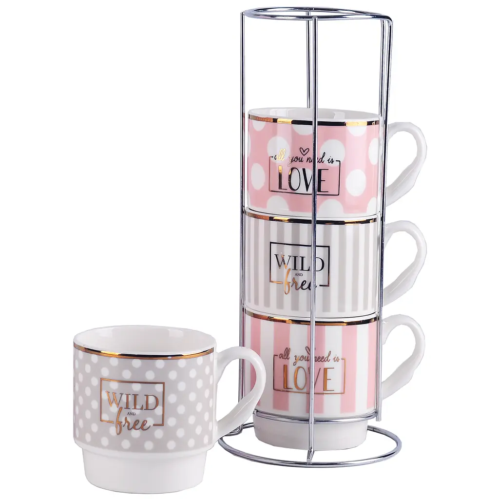 Набір чашок Limited Edition Glam на металевій підставці 5 предметів (6469516) - фото 2