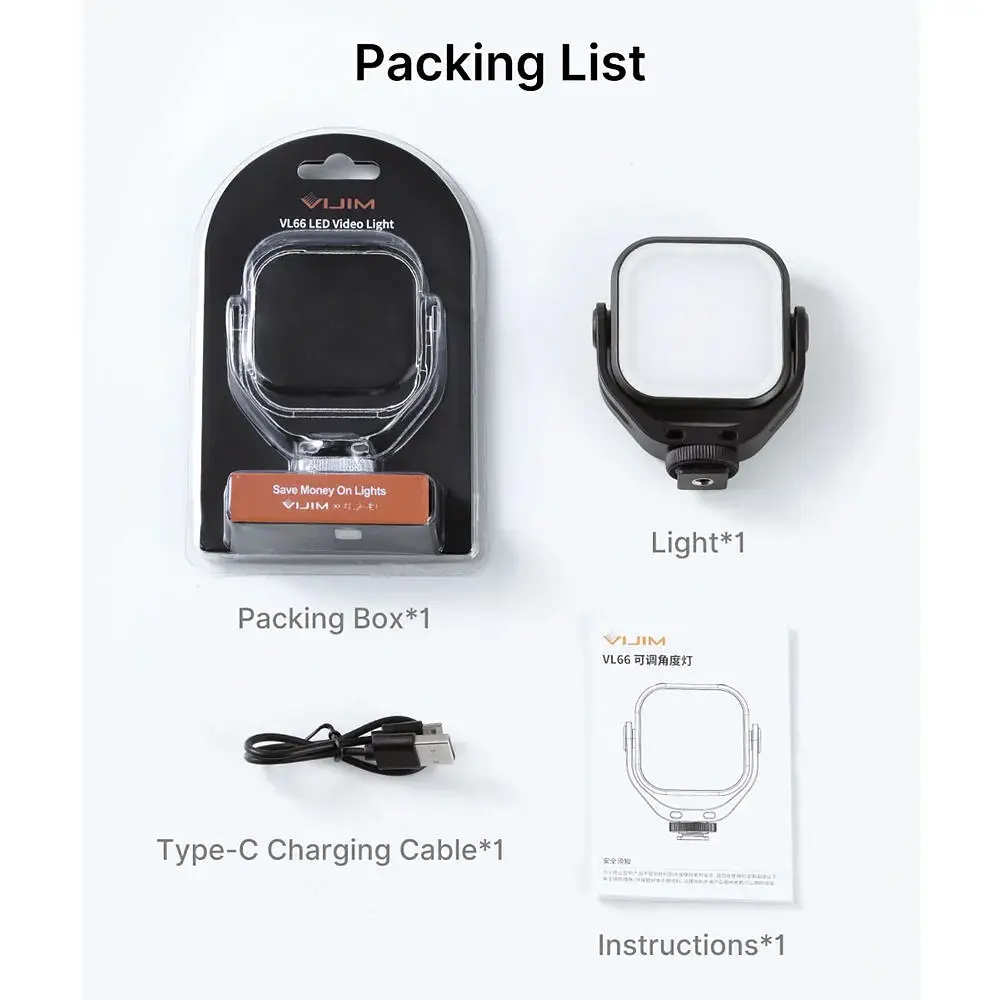 Накамерный свет Ulanzi Vijim VL66 [75105] - фото 9