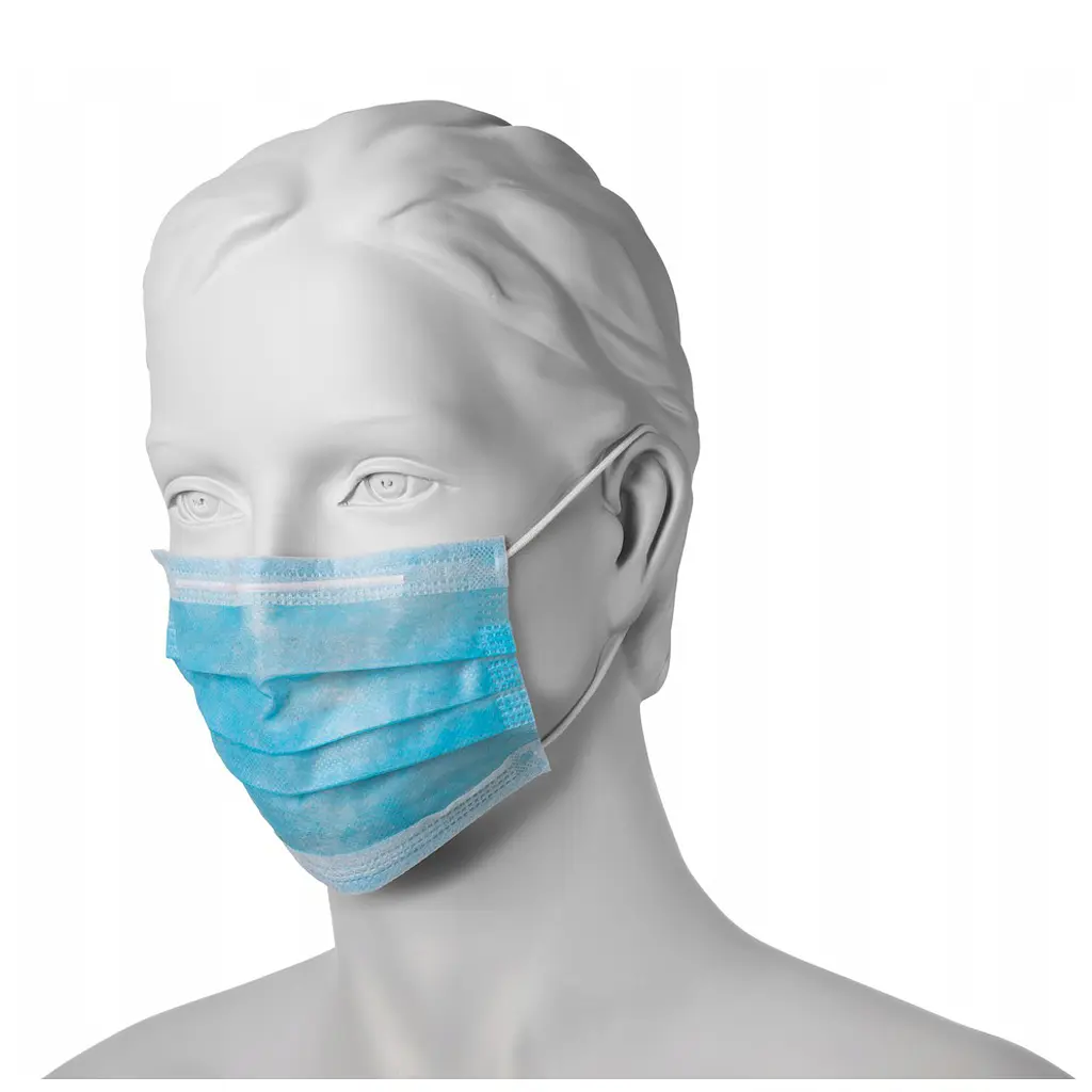Захисна маска для обличчя Mercator Medical OPERO одноразова тришарова синя 50 шт. (5906615132332) - фото 2