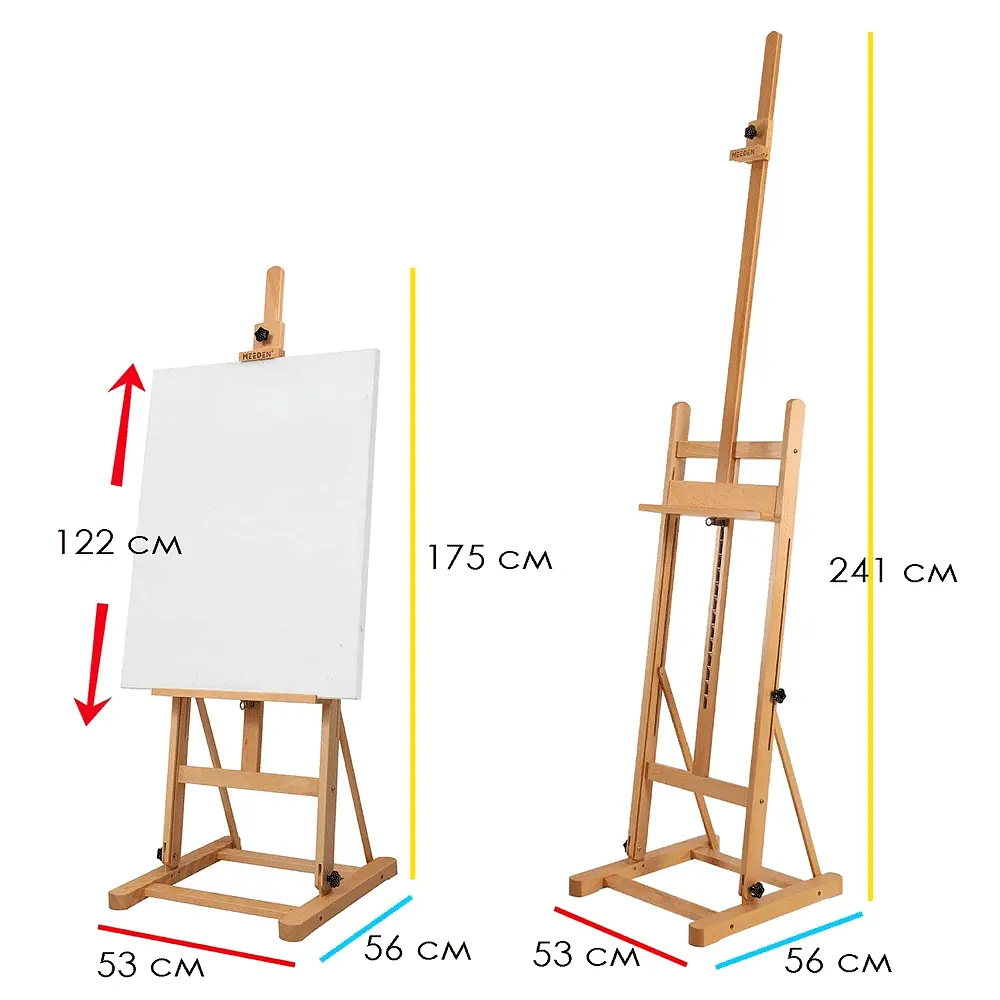 Мольберт стационарный Rosa 6067 типа Н бук 56×56×175 см макс. высота полотна 122 см MEEDEN - фото 2