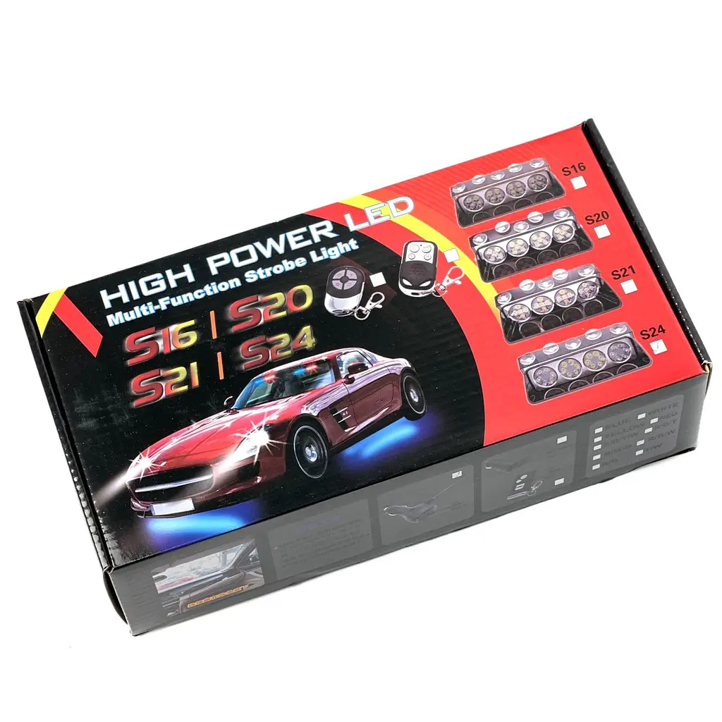 Страбоскоп Світлодіодний 12-24V LED 24 шт. DRL 280x140x70 мм Червоно-Синій (KING S24) - фото 4
