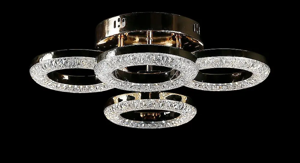 Люстра стельова LED Splendid Ray LT8003/4, 80W, золото, білий, сучасний стиль з пультом та димером - фото 4