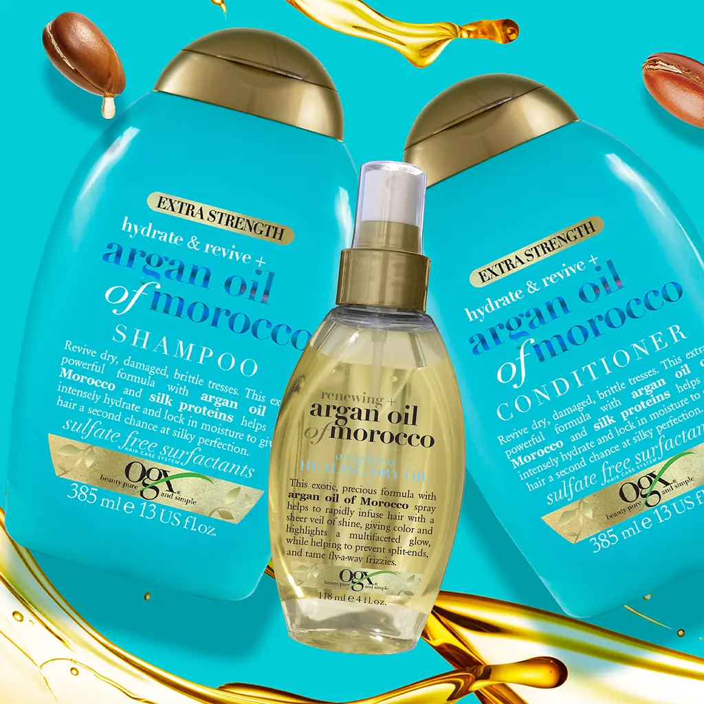 Подарочный набор OGX Секрет ухоженных волос: шампунь Argan oil of Morocco, 385 мл + кондиционер, Argan oil of Morocco 385 мл - фото 8