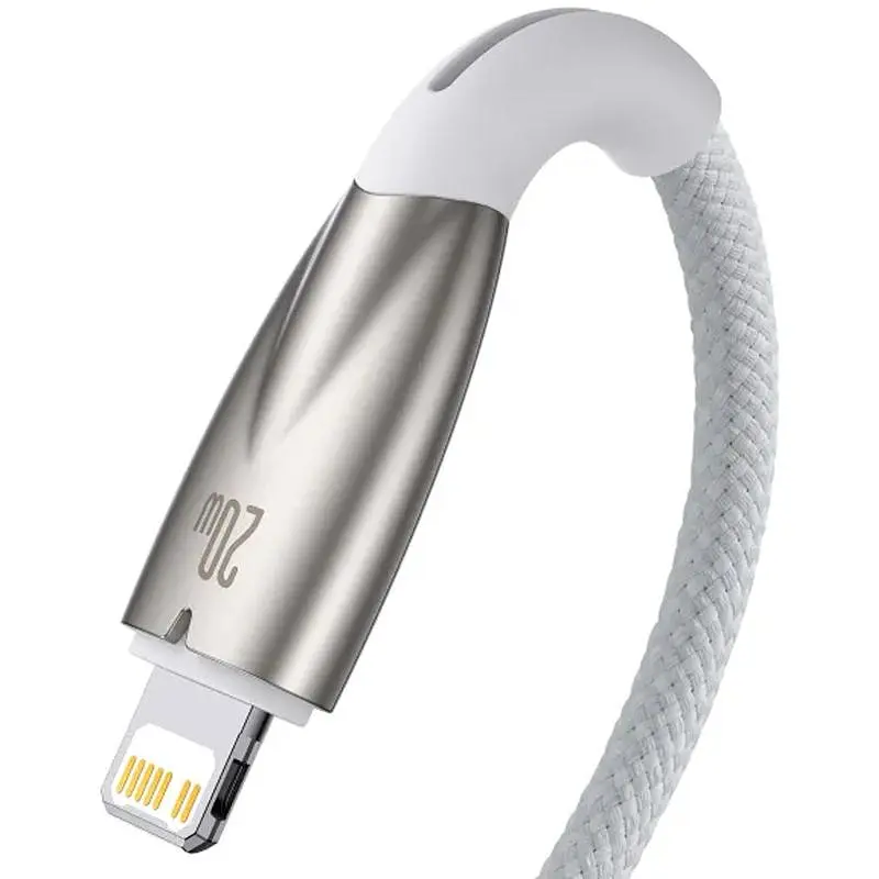 Дата кабель Baseus Glimmer Series Fast Charging Data Cable Type-C to Lightning 20W 1m (CADH000001) White - фото 3