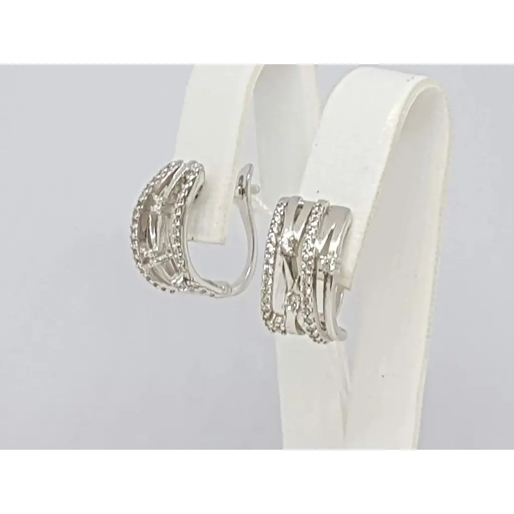 Золоті сережки Столична Ювелірна Фабрика з фіанітами. 110185Б - фото 2