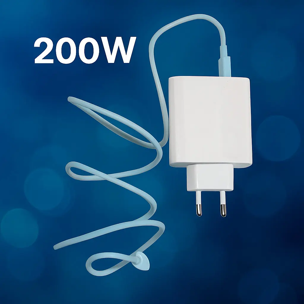 Зарядний пристрій Suie 200W з кабелем USB Type-C, білий блок живлення для телефону та гаджетів - фото 2