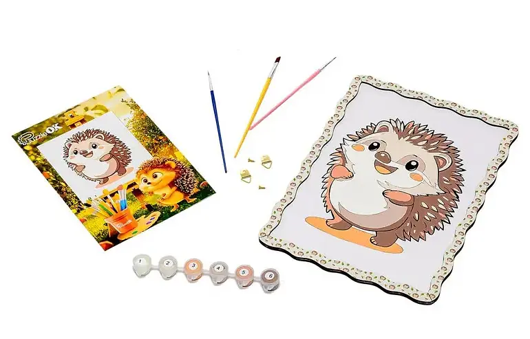Картина по номерах дерев'яна "Їжачок" формат А4 Puz-22947 PuzzleOk - фото 2