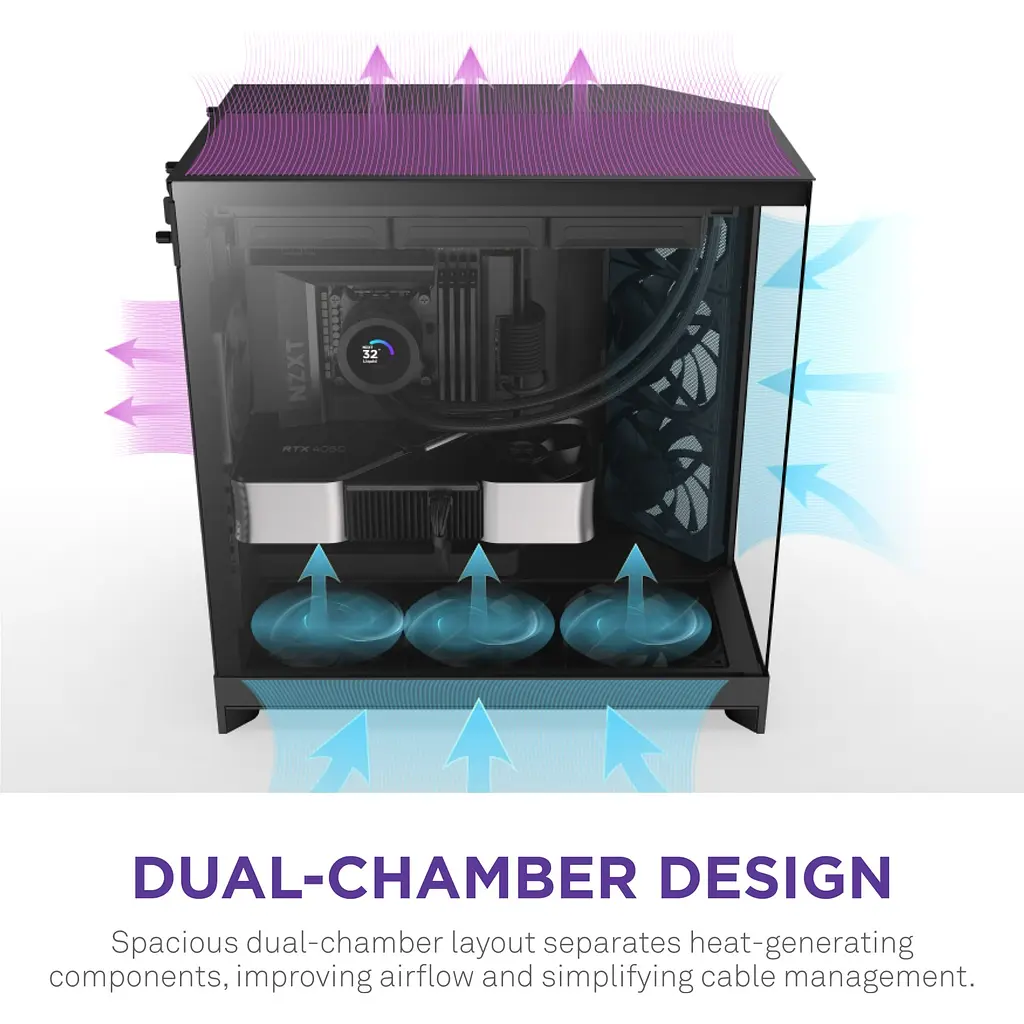 Корпус NZXT H9 Flow Black без БЖ (CM-H92FB-01) - фото 3