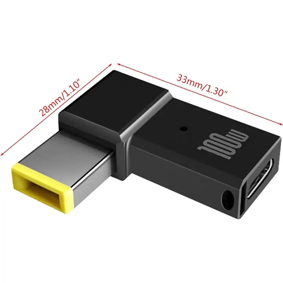 Перехідник STLab USB-C Female to DC Male Jack Square Mouth для Lenovo 10x6mm PD 100W Black [152524] - фото 7