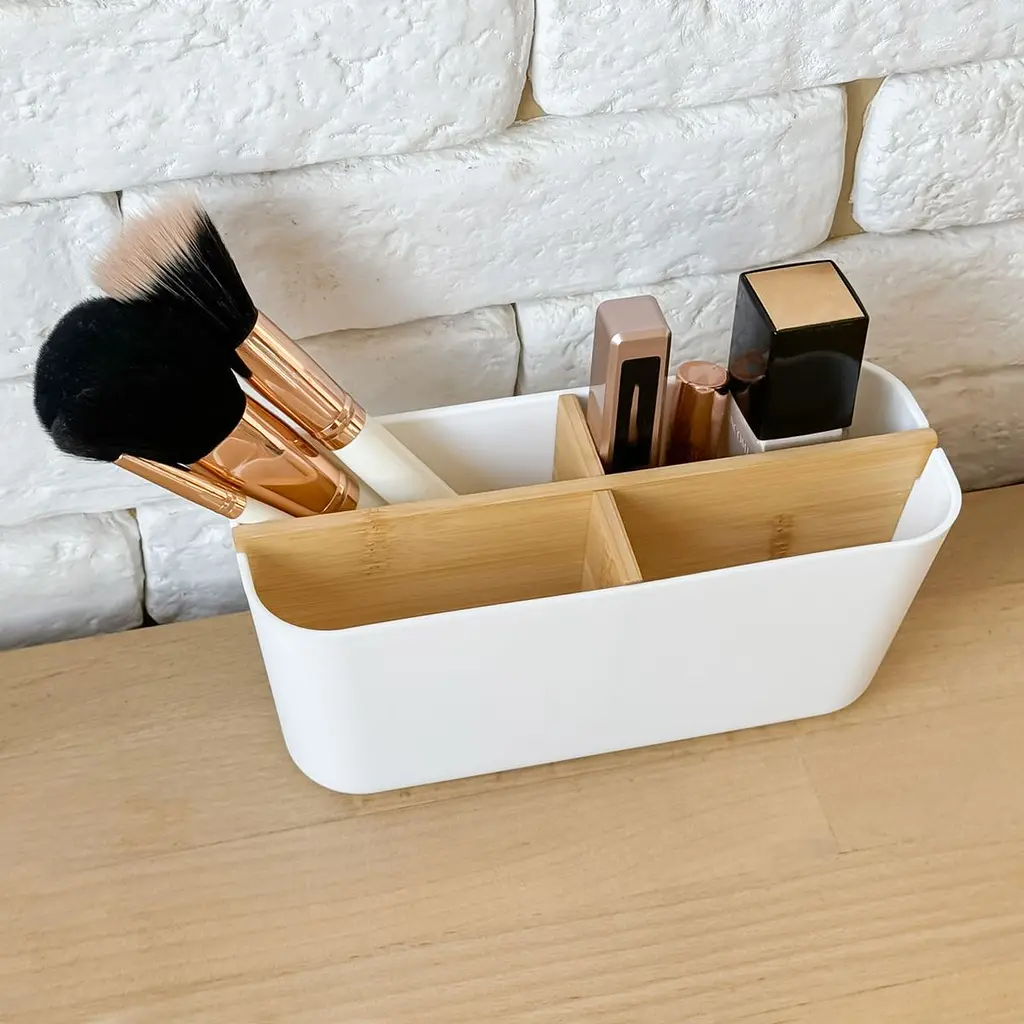 Органайзер для дрібниць МВМ My Home Scandinavia 20х8.2х8.9 см білий (FH-48 WHITE/WOOD) - фото 5