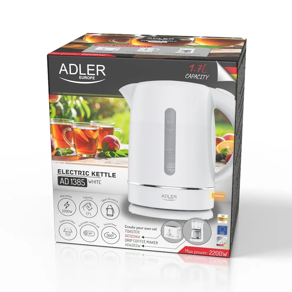 Електрочайник Adler AD 1385 white - фото 10
