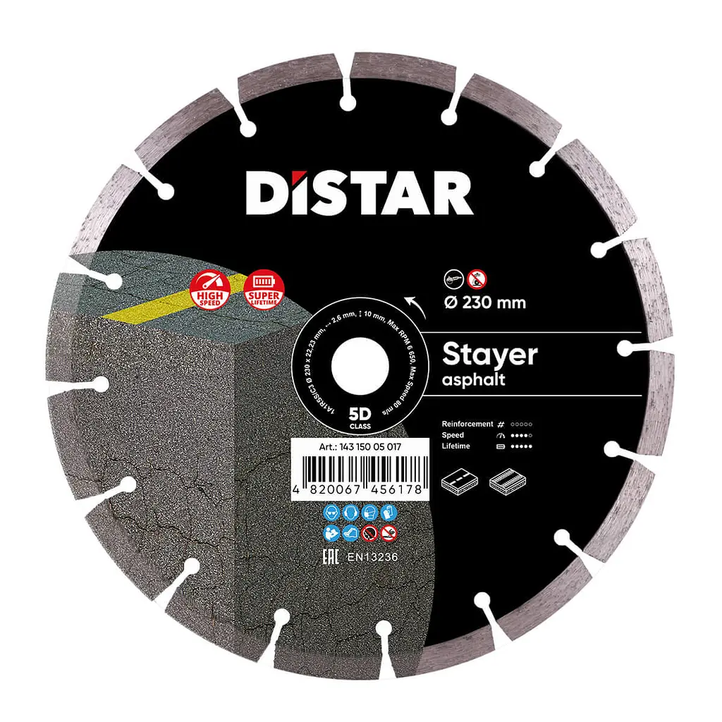 Алмазний диск по асфальту Distar Stayer 1A1RSS/C3 230x2,6/1,8x10x22,23-16-HIT