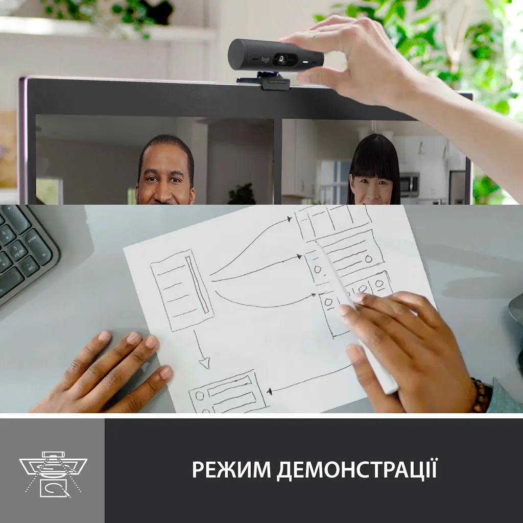 Веб-камера Logitech Brio 500 Graphite (960-001422) - фото 9