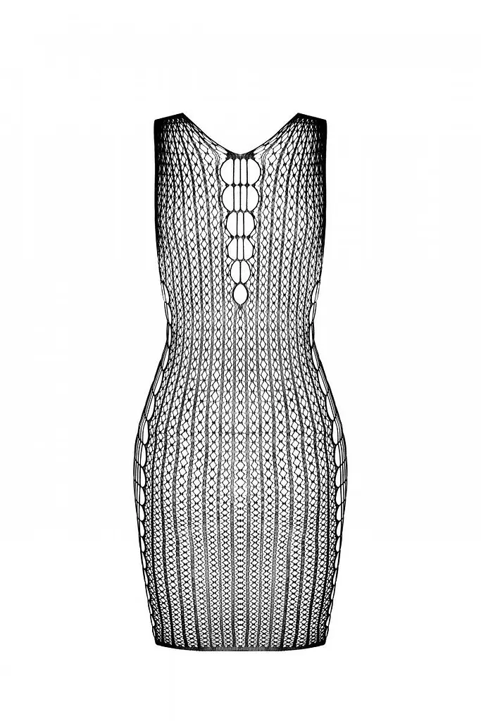 Мінісукня з вертикальним візерунком Passion BS097 One Size, white, плетіння з боків - фото 4