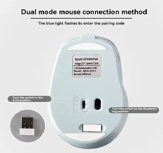 Акумуляторна бездротова мишка Xiaomi Sensitive Bluetooth Mouse 2.4G Dual-Mode White - фото 4