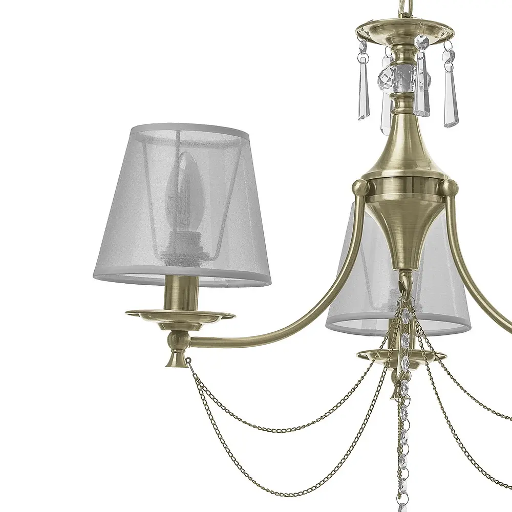 Люстра подвесная Brille прованс с абажуром E14 40W BZ (BKL-669S/3) - фото 2