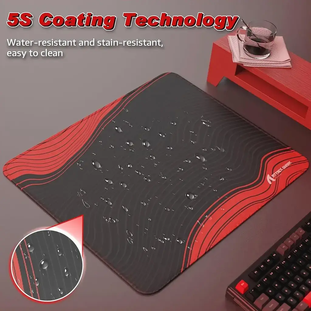 Ігровий килимок Attack Shark CM02 / 40*45 см / Black Red - фото 3