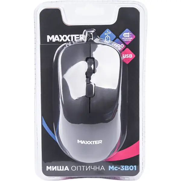 Миша Maxxter Mc-3B01 USB Black - фото 4