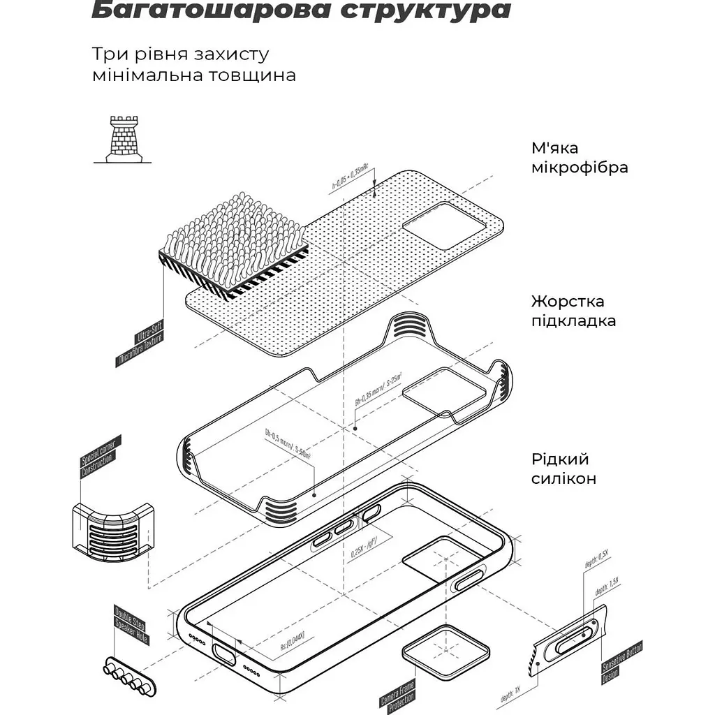 Чохол Armorstandart Icon для Redmi Note 14 Pro 4G Dark Blue (ARM79824) [131485] - фото 4