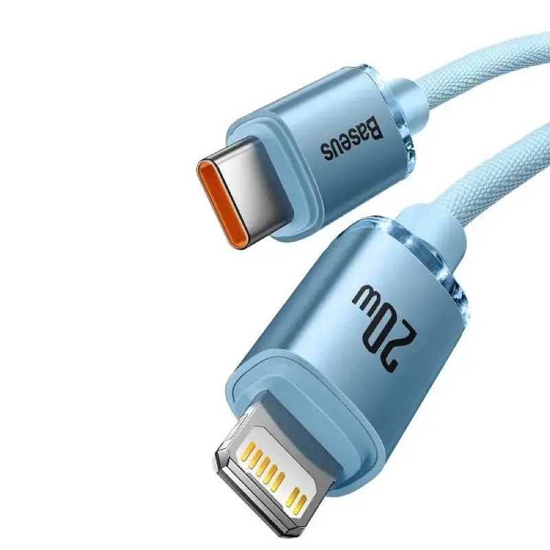 Кабель Baseus Gem Fast-Charging Data Cable USB-C to iP 20W 2 м Galaxy голубой - фото 3