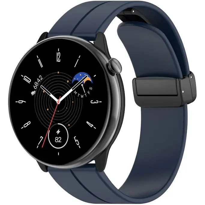 Ремінець DK CDK для Samsung Watch4 Classic (R880 / R885) 42mm 20mm Silicone Sport Magnetic (016443) (dark blue) - фото 2
