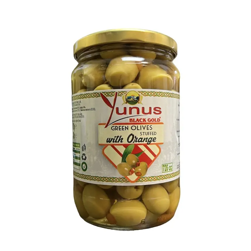 Оливки Yunus Green olives Stuffed with Orange з апельсином 700 г